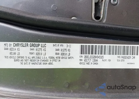 2011 Dodge Charger from USA, damaged, VIN 2B3CL3CG2BH545325